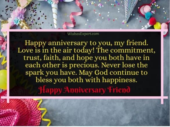 Happy Anniversary Wishes For Friend – Wishes Expert