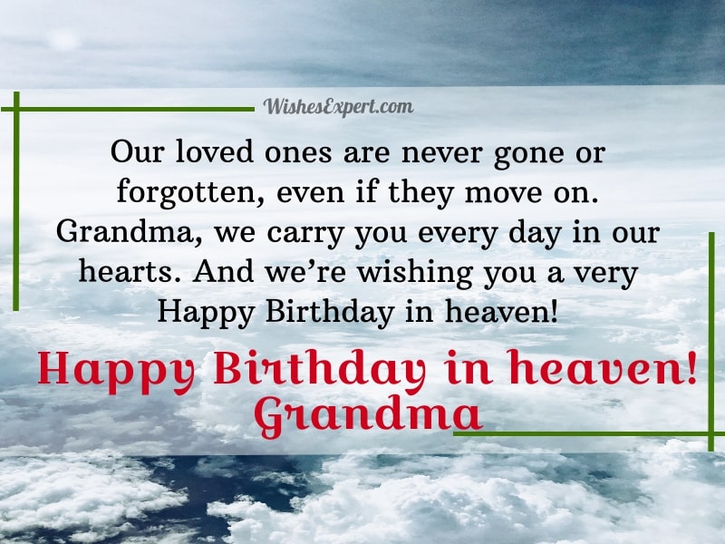 Happy Birthday In Heaven Grandma