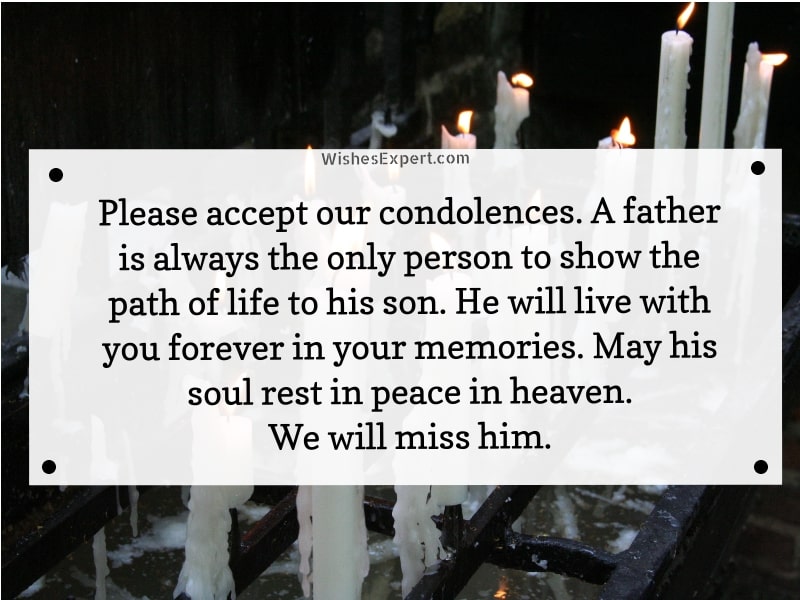 Condolence Message On Death Of  Father