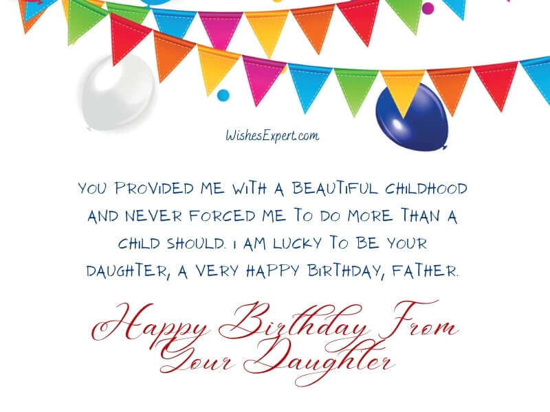 Birthday wishes for dad from daughter