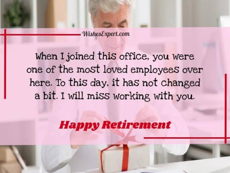 Wishes on retirement from the job