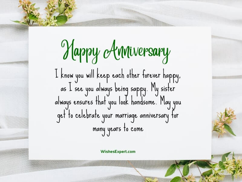 happy anniversary wishes for sister and brother in law