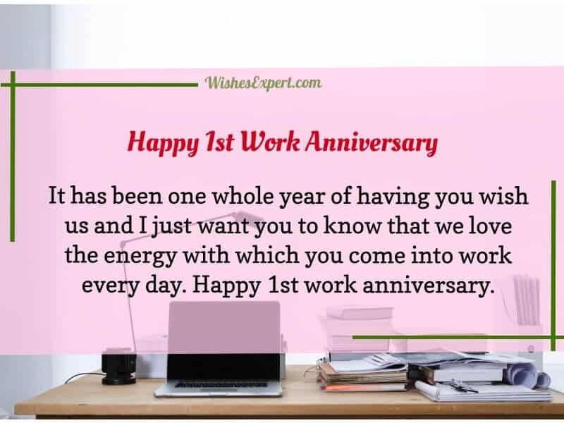 Happy 1st Year Work Anniversary Wishes Design Talk