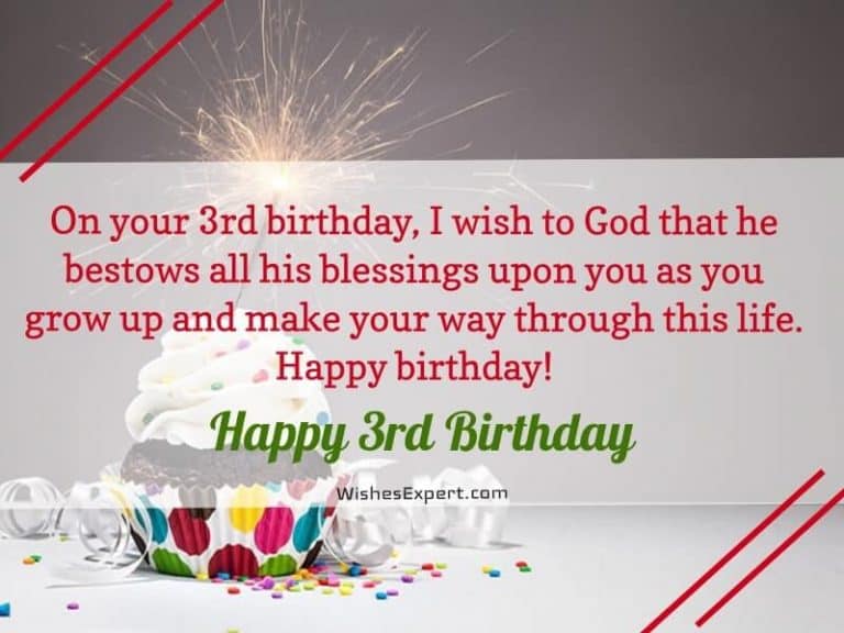 30+ Cute 3rd Birthday Wishes For Kids With Images