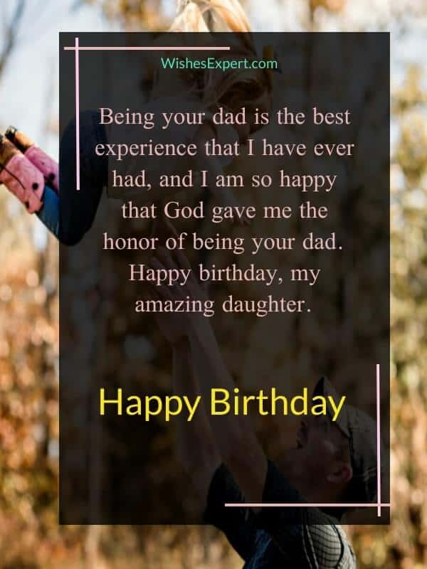 Father Wishes to Daughter on Her Birthday