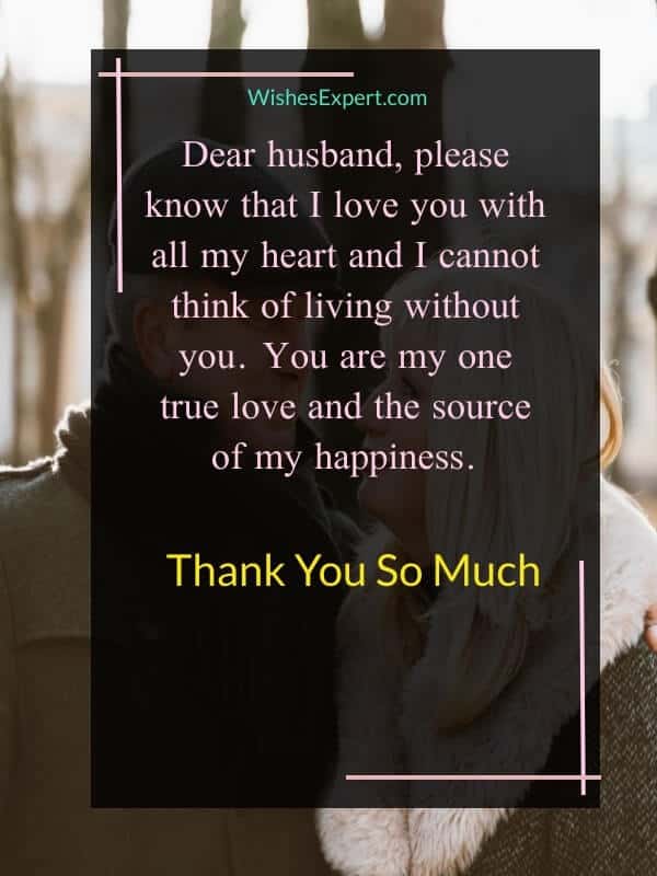 Appreciation Message for Husband