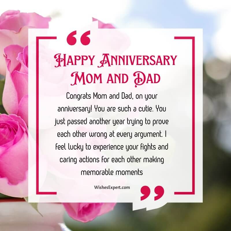 Congrats Mom and Dad, on your anniversary! You are such a cutie. You just passed another year trying to prove each other wrong at every argument. I feel lucky to experience your fights and caring actions for each other making memorable moments.