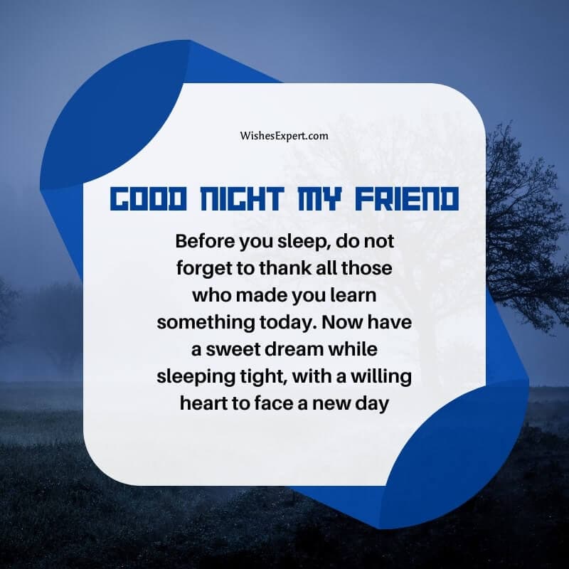 Good night messages for friend