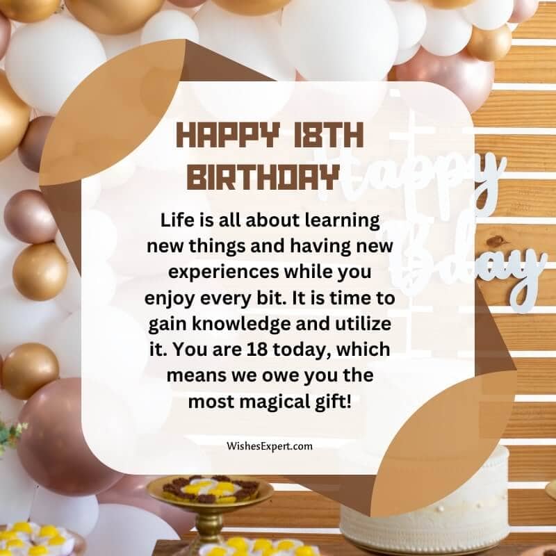 Happy 18th Birthday Wishes and Messages