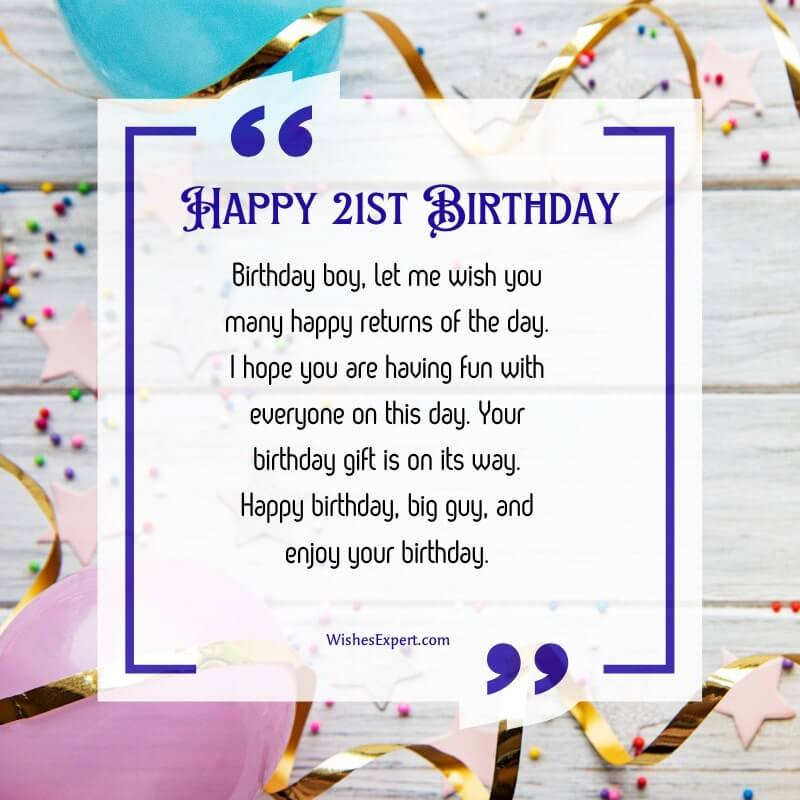 happy 21st birthday quotes for guys