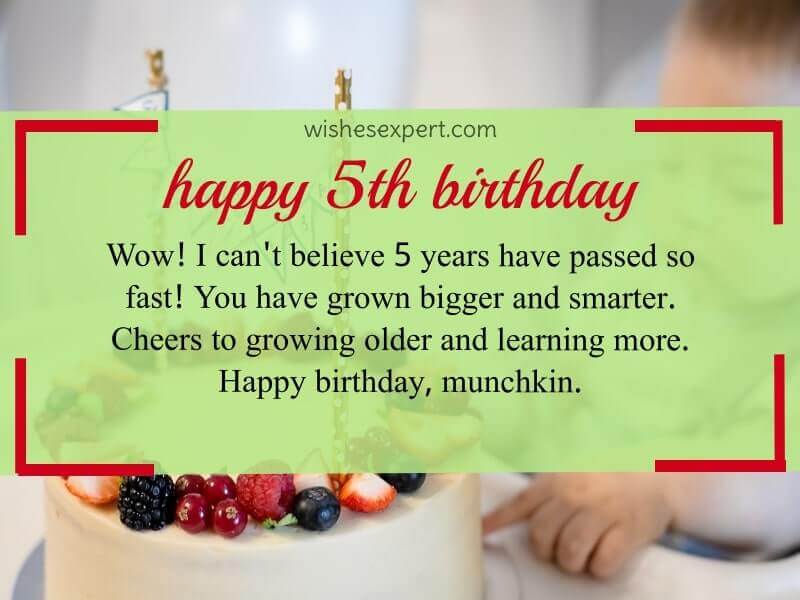 35 Sweet 5th birthday Wishes For 5 Years Old