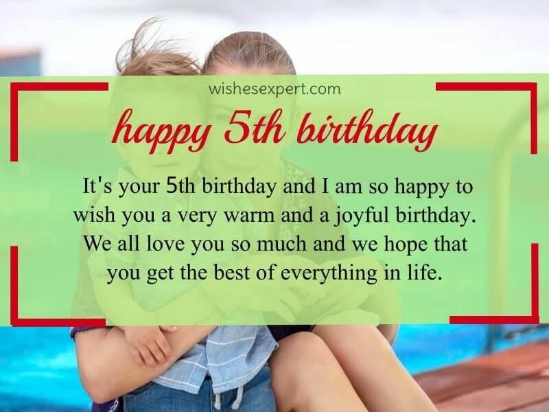 35 Sweet 5th Birthday Wishes For 5 Years Old