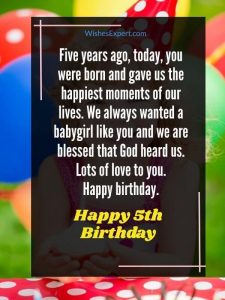 35 Sweet 5th birthday Wishes For 5 Years Old