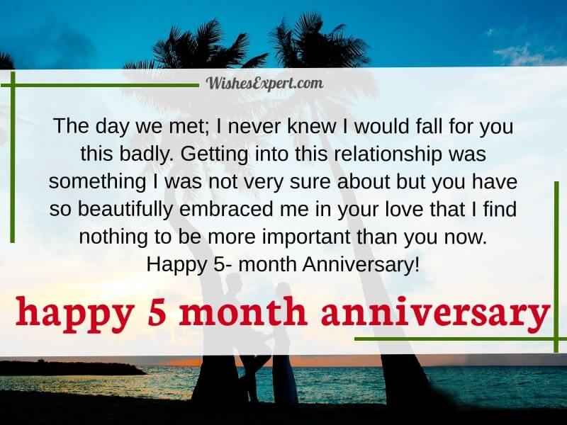 25+ Happy 5 Month Anniversary Wishes For Him or Her