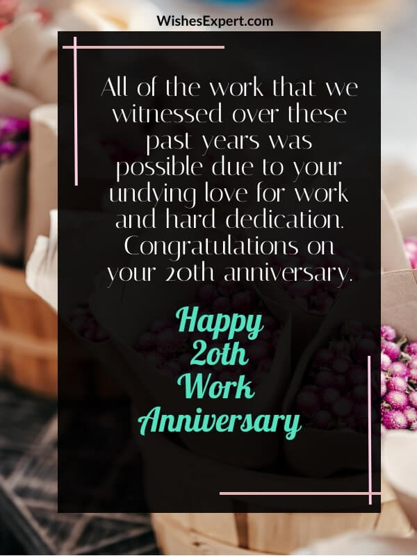 Happy 20th Work Anniversary