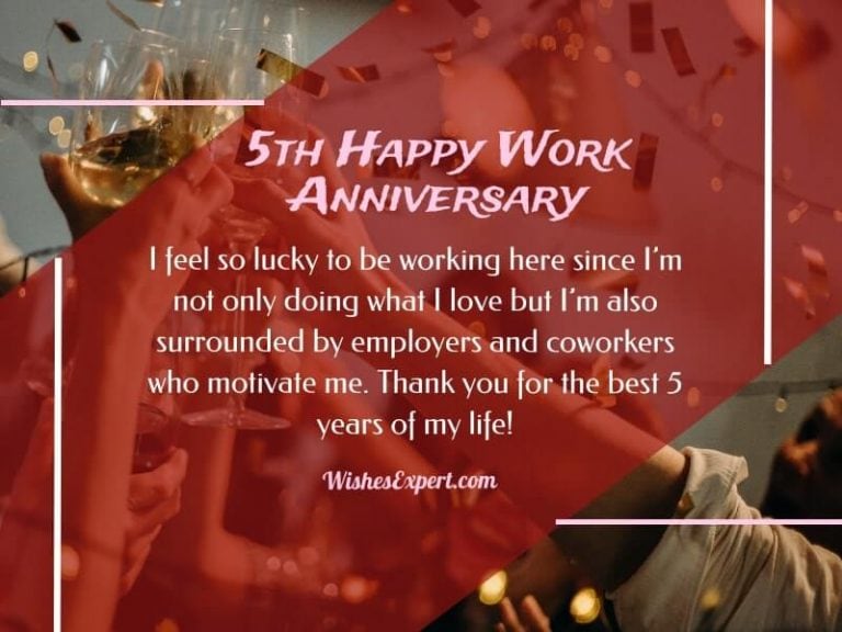 20+ Best Happy 5 Year Work Anniversary Wishes