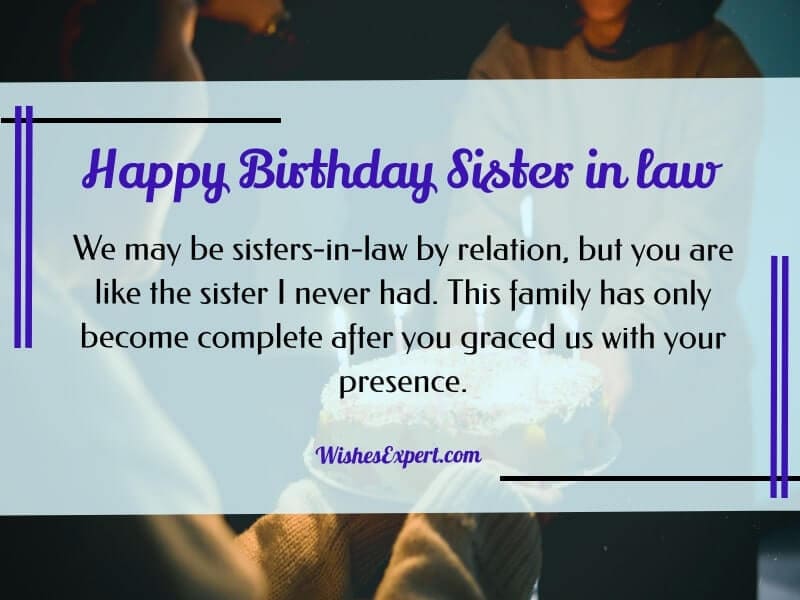 Happy birthday wishes for sister in law