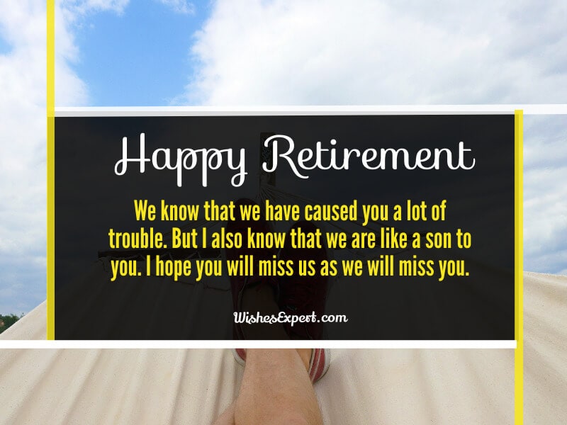 Retirement message for boss