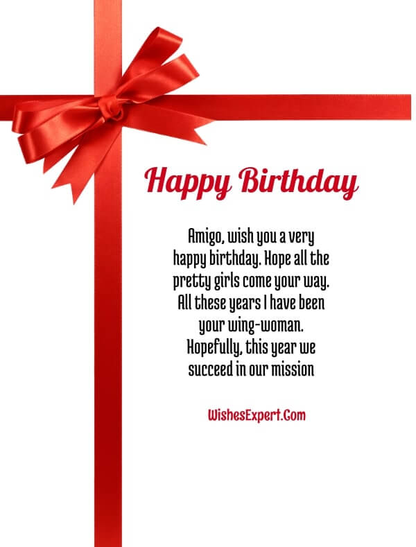 Funny Birthday Wishes from female to male friend