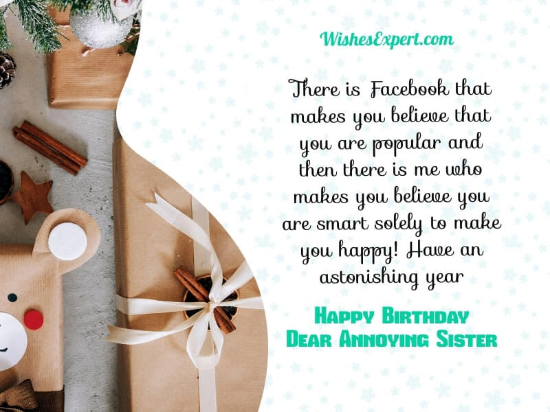 funny birthday wishes for sister on Facebook