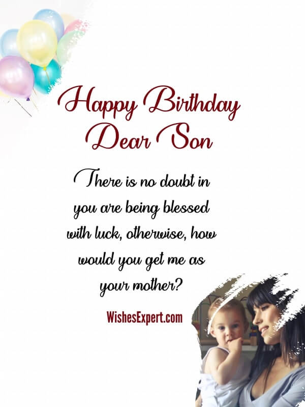 funny birthday wishes for son from mom