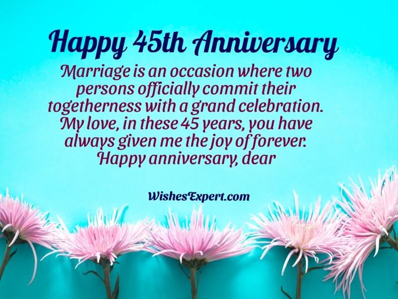 45th Wedding Anniversary