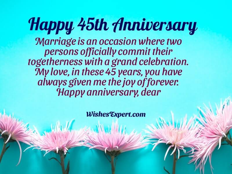 25 Best Happy 45th Anniversary Wishes