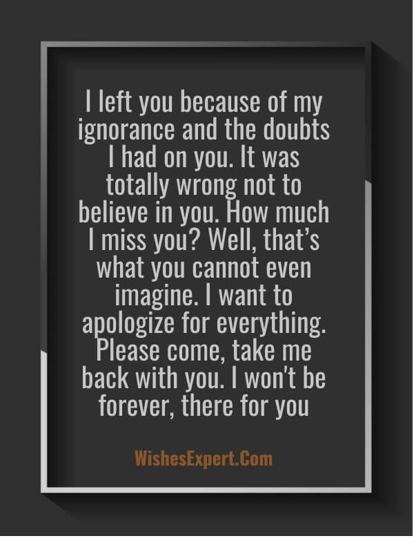 Apology paragraphs for him