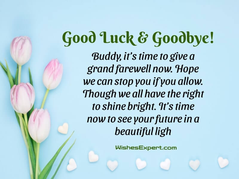 goodbye and good luck wishes