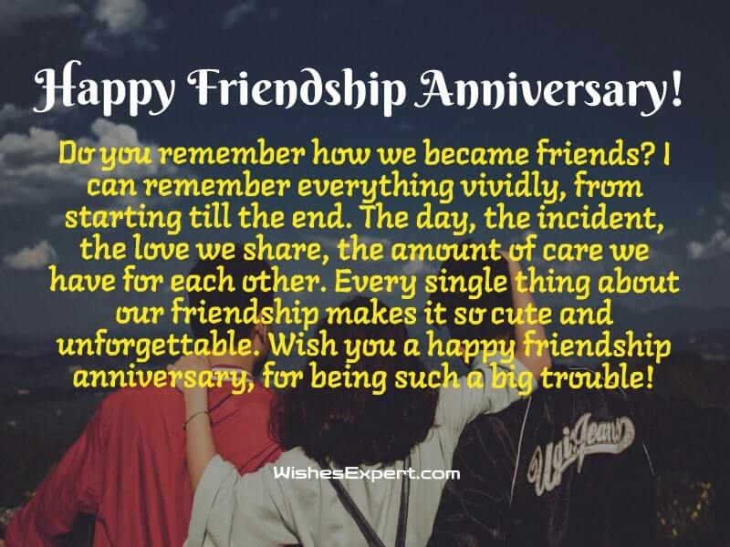 Friendship anniversary wishes