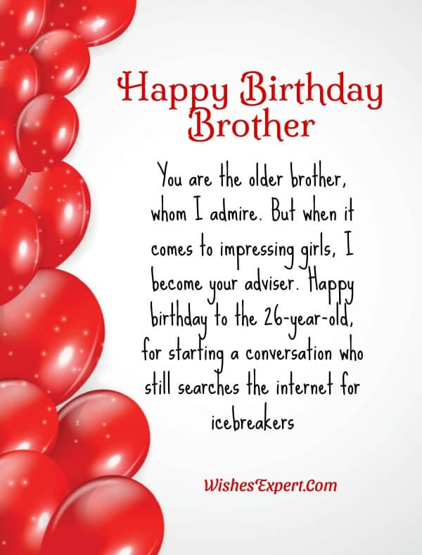 Funny birthday quotes for brother