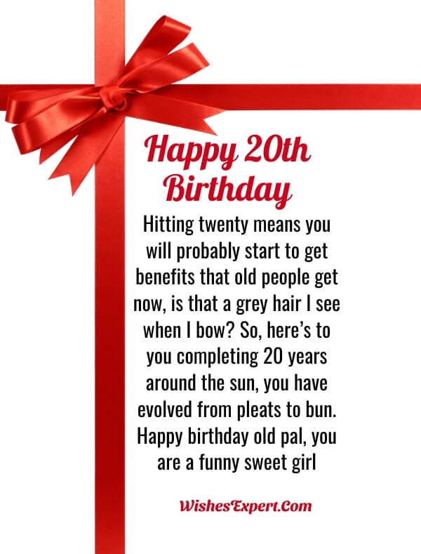 Funny happy 20th birthday wishes