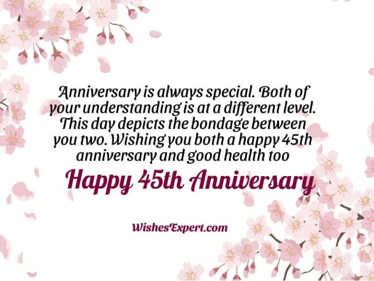 25 Best Happy 45th Anniversary Wishes