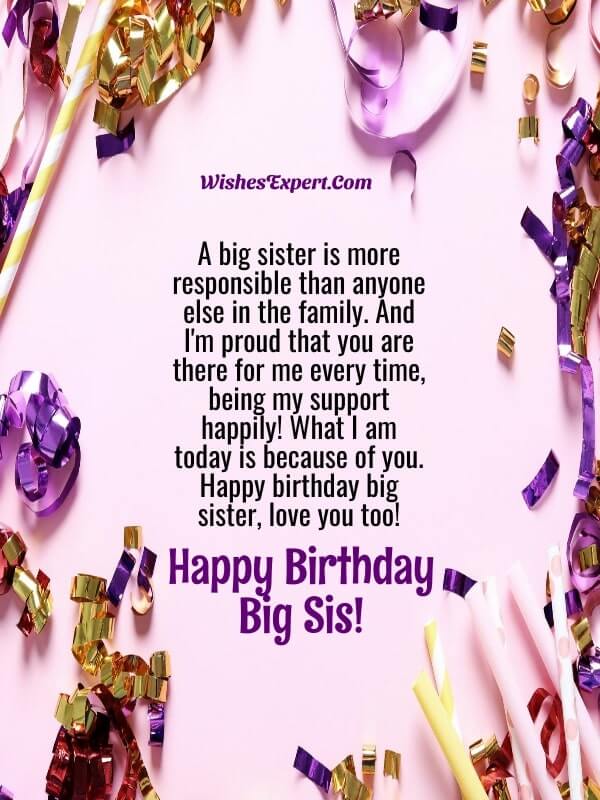Happy birthday big sister quotes
