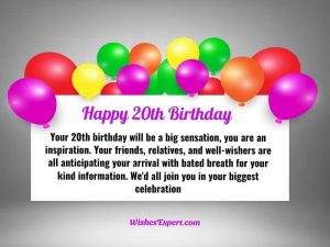 40+ Happy 20th Birthday Wishes And Messages