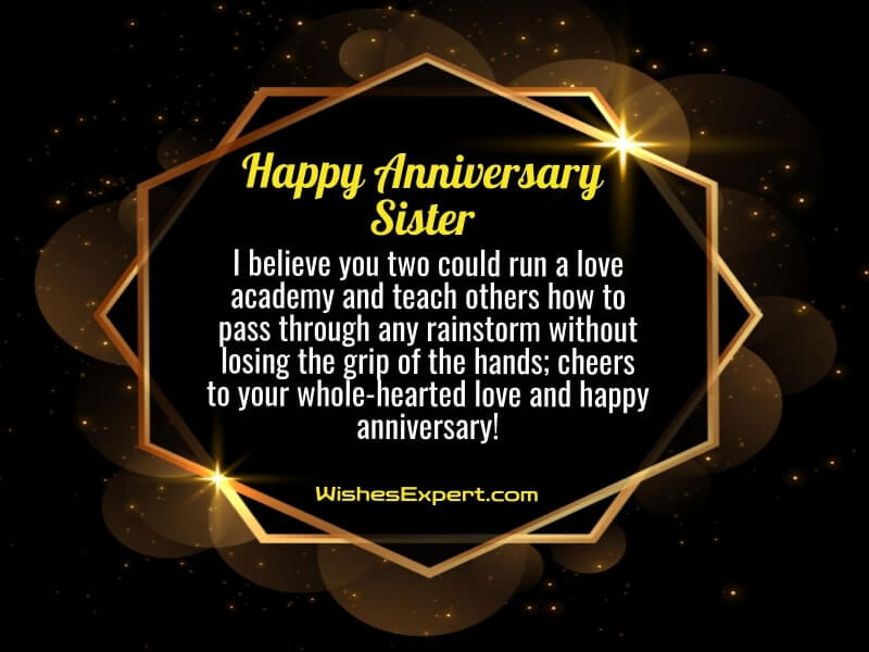 anniversary wishes for sister