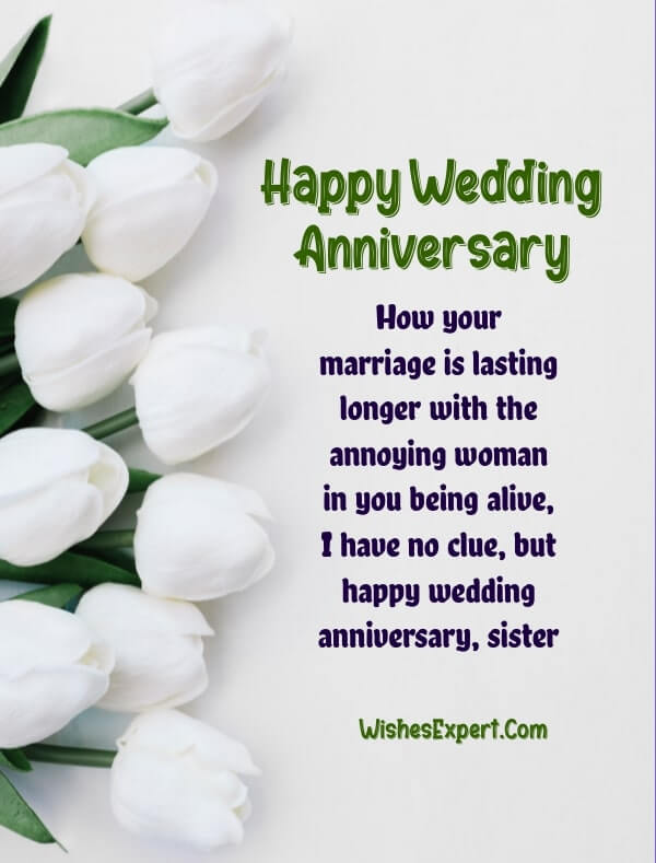 35+ Popular Wedding Anniversary Wishes For Sister – Wishes Expert