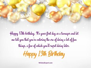 13th Birthday Wishes ,Messages And Greetings