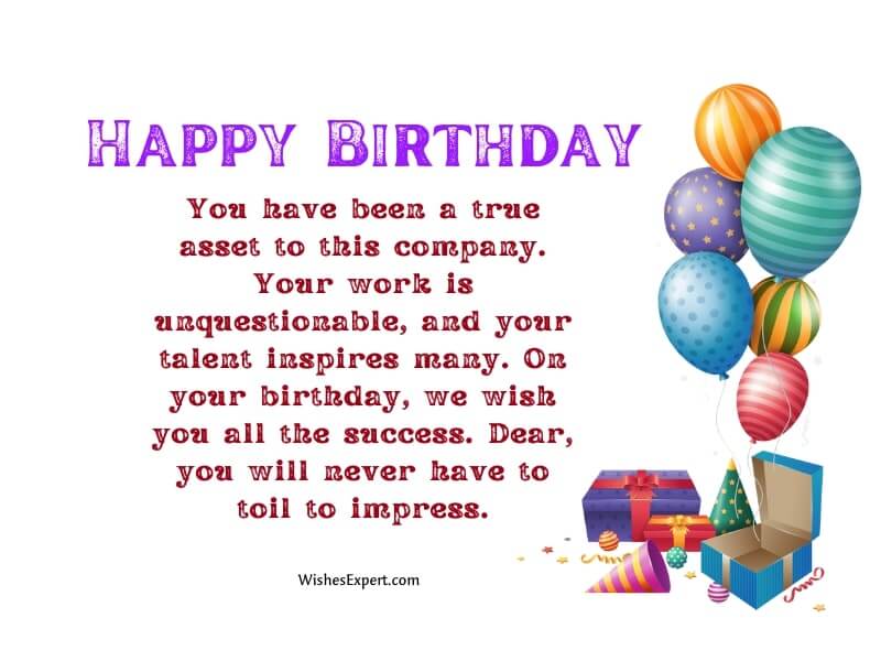 Employee birthday wishes