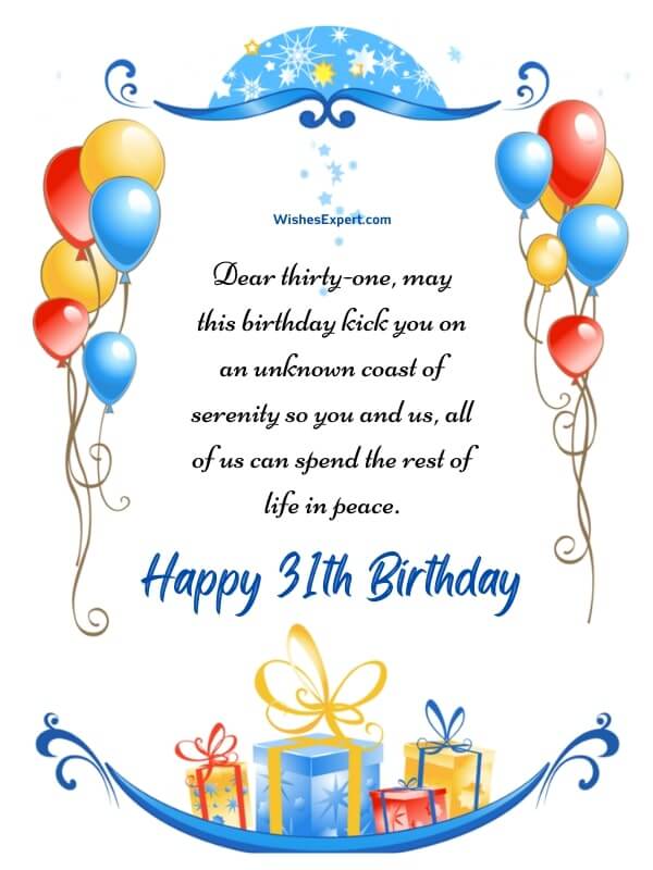 35+ Happy 31st Birthday Wishes And Quotes – Wishes Expert