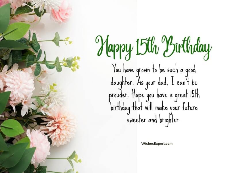 Happy 15th Birthday Wishes with Images