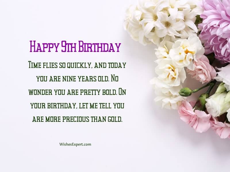 Happy 9th birthday wishes