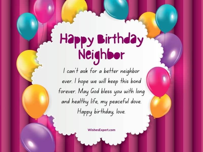 Happy birthday neighbor