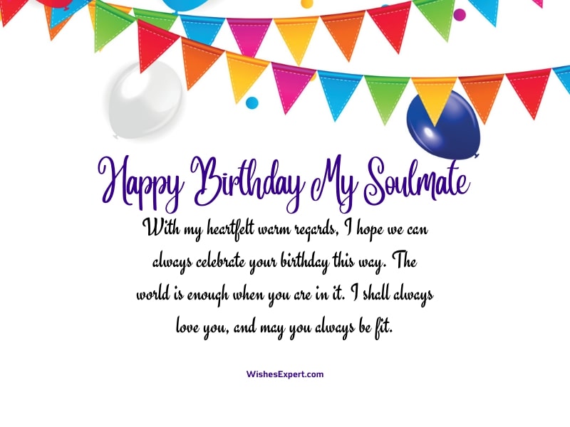 Soul mate Birthday Wishes 