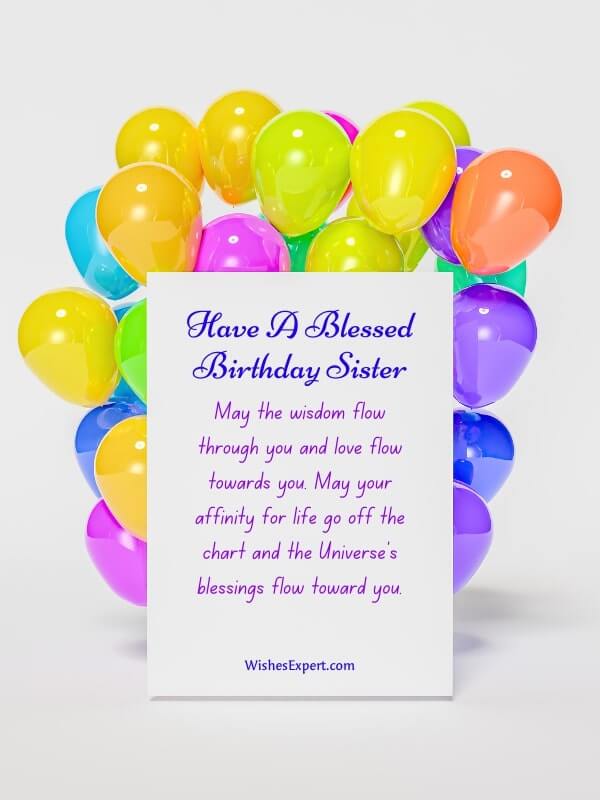 prayer blessing birthday wishes for sister