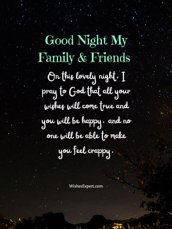 Good Night Prayer for Friends and Family