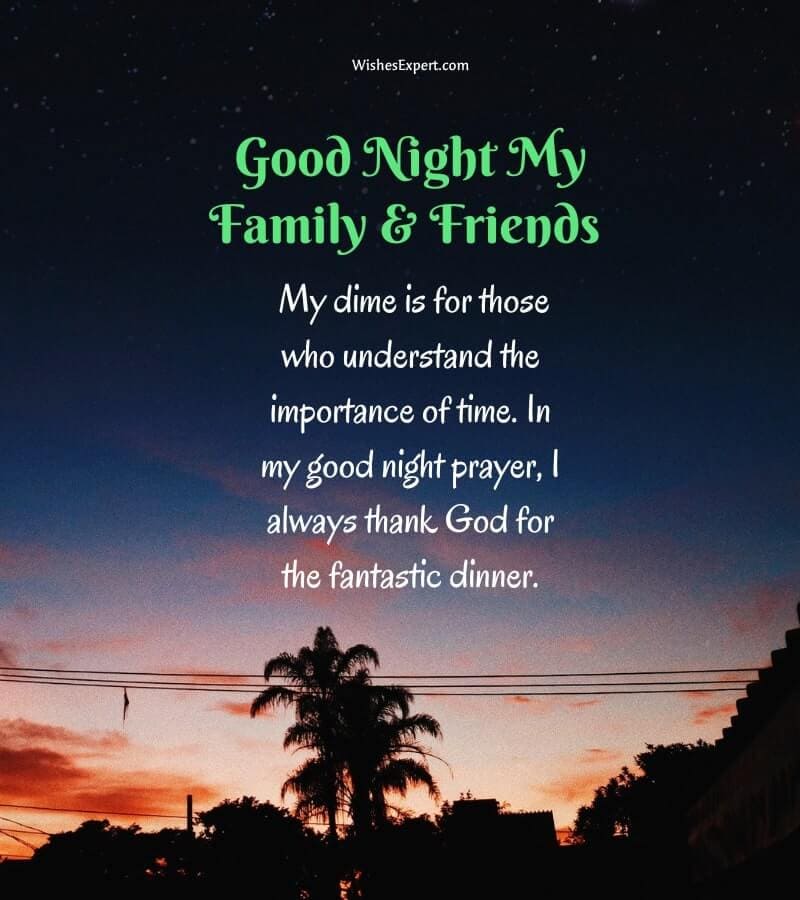 Good Night Wishes for Family and Friends