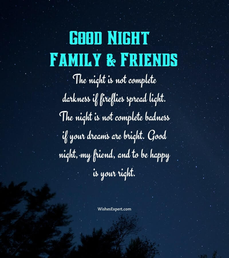 Good Night Wishes for Family and Friends