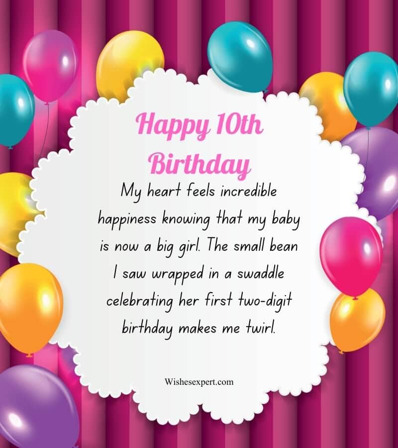 40+ Sweet And Cute Happy 10th Birthday Wishes