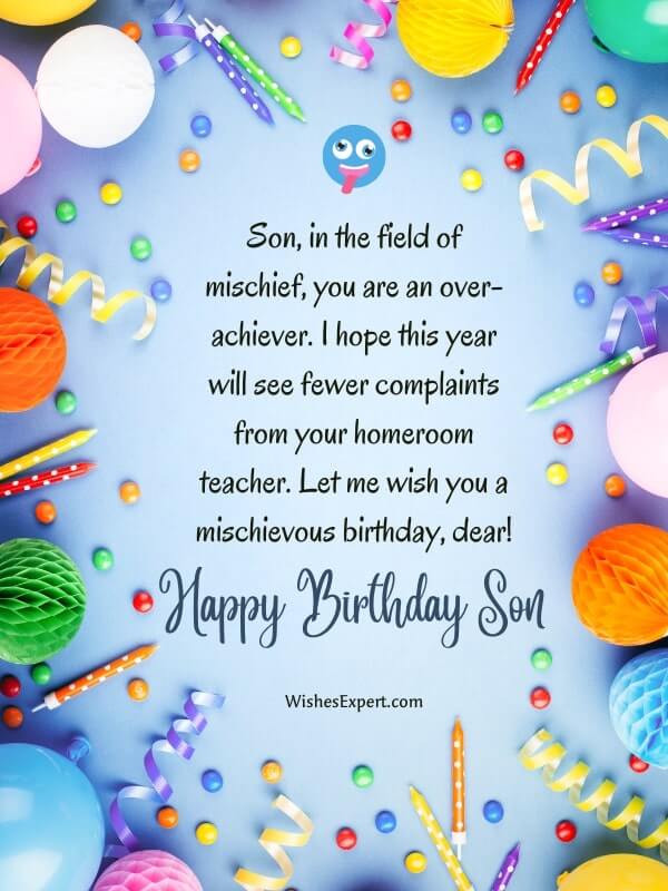 Funny Birthday Wishes For Son From Mom